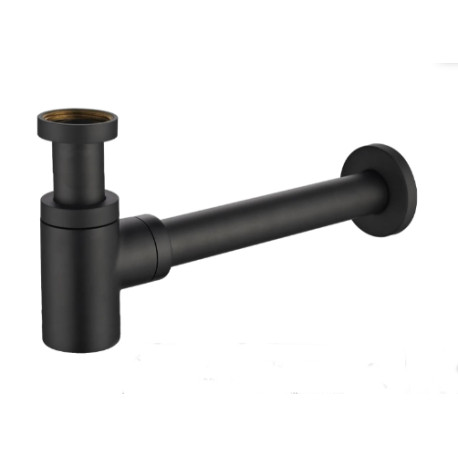 Сифон для умывальника Remer RR 958B NO чёрный матовый 1.1/4", латунь, отвод 30 см.