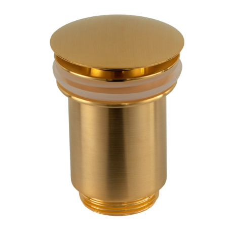 Донный клапан Remer RR905CC BG матовое золото click-clack 1,1/4" с переливом.