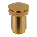 Донный клапан Remer RR905CC BG матовое золото click-clack 1,1/4" с переливом.