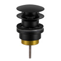 Донный клапан Remer RR905CCR NO чёрный матовый click-clack 1,1/4" с переливом.