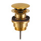 Донный клапан Remer RR905CCR BG матовое золото click-clack 1,1/4" с переливом.