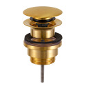 Донный клапан Remer RR905CCR BG матовое золото click-clack 1,1/4" с переливом.
