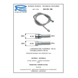Шланг для душа Remer 1.5м RR 333CN CFP