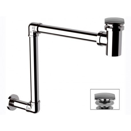 Сифон Remer RR 985S built-in drain с донным клапаном с переливом и квадратной заглушкой.