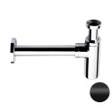 Сифон для умывальника Remer RR 958L NO чёрный матовый, латунь, 1.1/4" отвод 30 см.