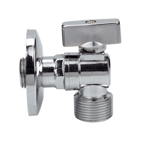 Кран угловой шаровой Remer 1/2"- 3/4" RR261NR с обратным клапаном