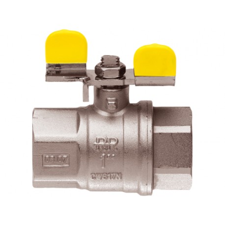 Газовый кран шаровой REMER 1" RR409FF  гг бабоч