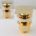 Донный клапан Remer RR905SCC2 DO золото click-clack 1,1/4" с переливом, короткий стакан