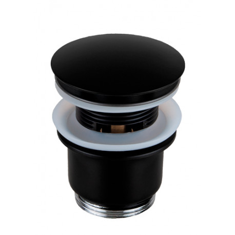 Донный клапан Remer RR905CC2 NO чёрный матовый click-clack 1,1/4" с переливом.