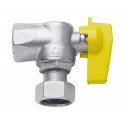 Газовый кран шаровой угловой Remer 1/2" RR411F  гг рычаг