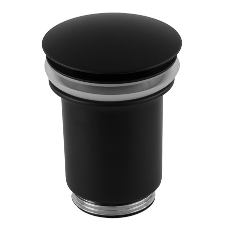 Донный клапан Remer RR904CC NO чёрный матовый click-clack 1,1/4".